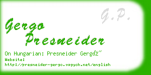 gergo presneider business card